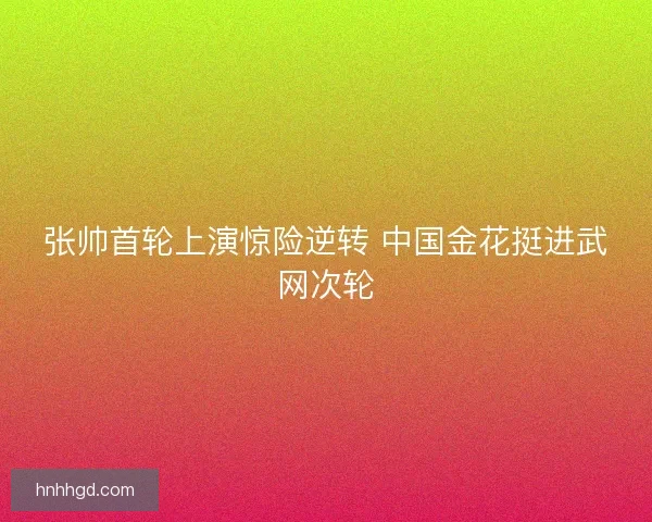 张帅首轮上演惊险逆转 中国金花挺进武网次轮